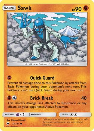 Sawk 072 - Reverse Holofoil SM Burning Shadows - Common