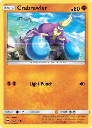 Crabrawler 073 - Reverse Holofoil SM Burning Shadows - Common
