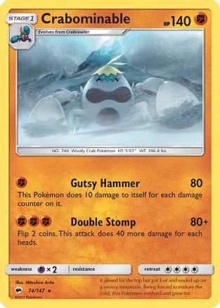 Crabominable SM Burning Shadows - Rare
