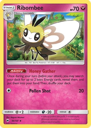 Ribombee 096 SM Burning Shadows - Uncommon