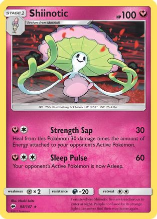 Shiinotic 098 - Reverse Holofoil SM Burning Shadows - Rare