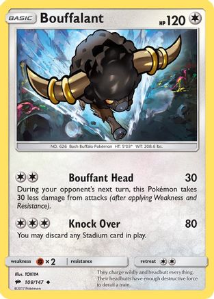 Bouffalant 108/147 - Reverse Holofoil SM Burning Shadows - Uncommon