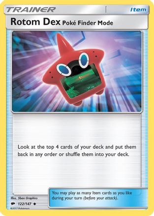 Rotom Dex Poke Finder Mode 122 SM Burning Shadows - Uncommon