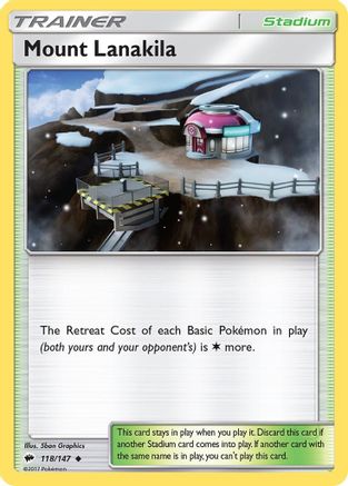 Mount Lanakila 118 - Reverse Holofoil SM Burning Shadows - Uncommon