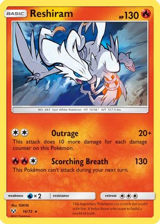 Reshiram 014 - Holofoil Shining Legends - Holo Rare