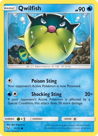 Qwilfish - Reverse Holofoil Shining Legends - Common