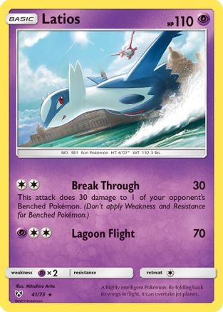 Latios 041 - Reverse Holofoil Shining Legends - Holo Rare