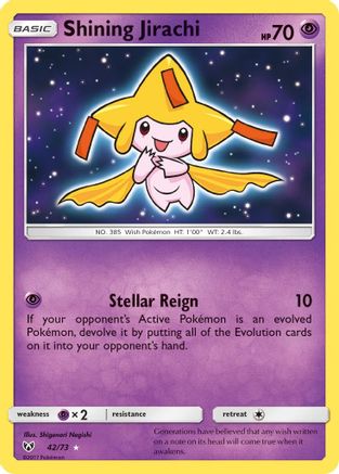 Shining Jirachi 042 - Holofoil Shining Legends - Shiny Holo Rare