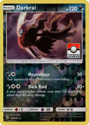 Darkrai (Pokemon League) 087/147 - Reverse Holofoil League & Championship Cards - Promo