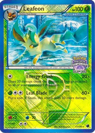 Leafeon (State Championships) 011/116 - Reverse Holofoil League & Championship Cards - Promo
