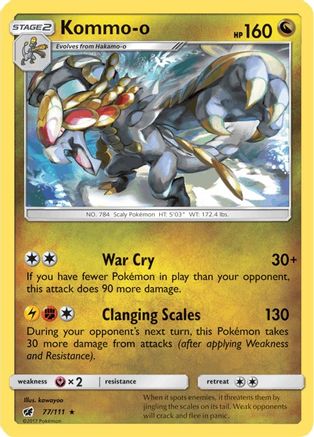 Kommo-o 077 - Reverse Holofoil SM Crimson Invasion - Rare