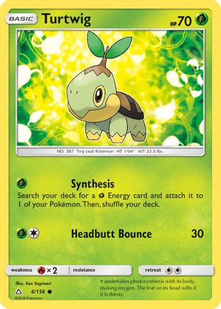 Turtwig (6) (6) 006 - Reverse Holofoil SM Ultra Prism - Common