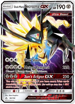 Dusk Mane Necrozma GX 090 - Holofoil SM Ultra Prism - Ultra Rare