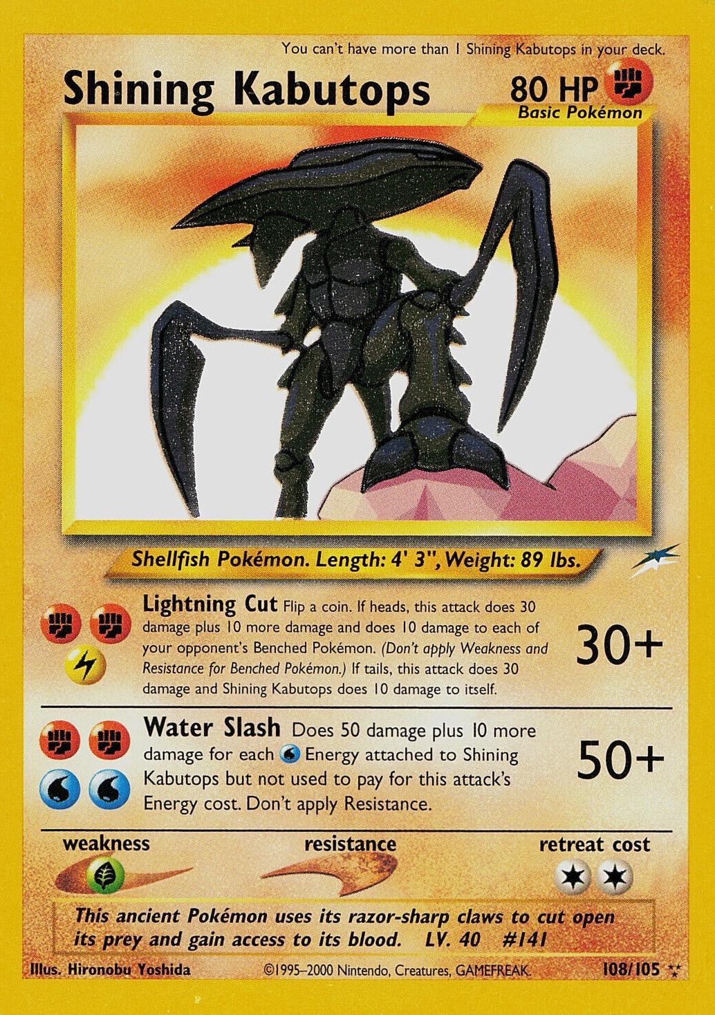 Shining Kabutops - Unlimited Holofoil Neo Destiny - Secret Rare