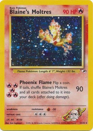Blaine's Moltres 001 - Unlimited Holofoil Gym Heroes - Holo Rare