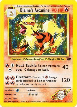 Blaine's Arcanine 001 - Unlimited Holofoil Gym Challenge - Holo Rare