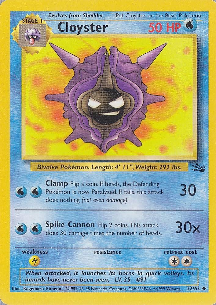 Cloyster 032 - Unlimited Fossil - Uncommon