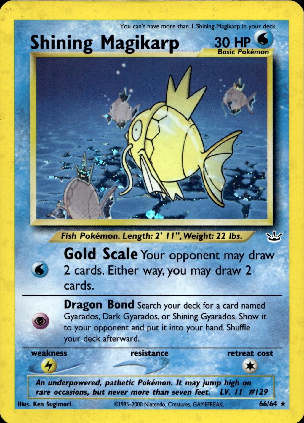 Shining Magikarp - Unlimited Holofoil Neo Revelation - Secret Rare