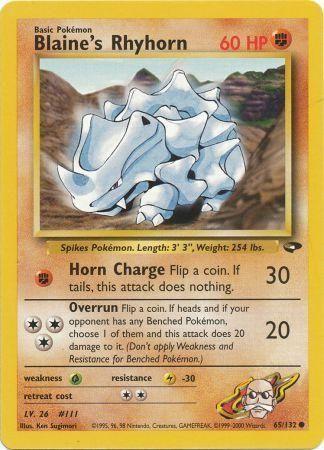 Blaine's Rhyhorn 065 - Unlimited Gym Challenge - Common