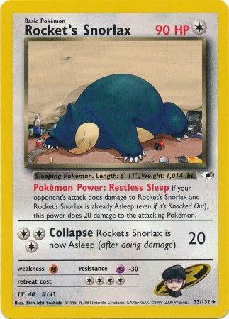 Rocket's Snorlax 033 - Unlimited Gym Heroes - Rare