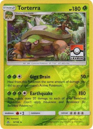 Torterra (Pokemon League) 009/156 - Reverse Holofoil League & Championship Cards - Promo