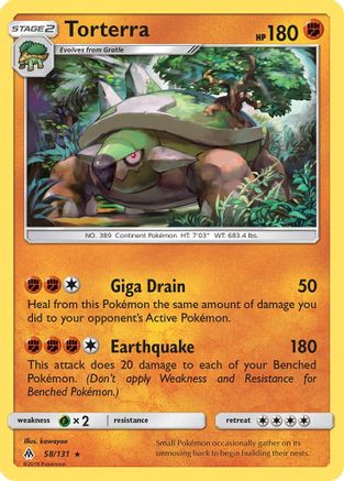 Torterra 058/131 - Reverse Holofoil SM Forbidden Light - Rare