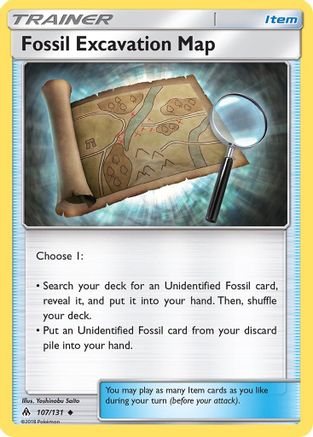 Fossil Excavation Map 107 - Reverse Holofoil SM Forbidden Light - Uncommon