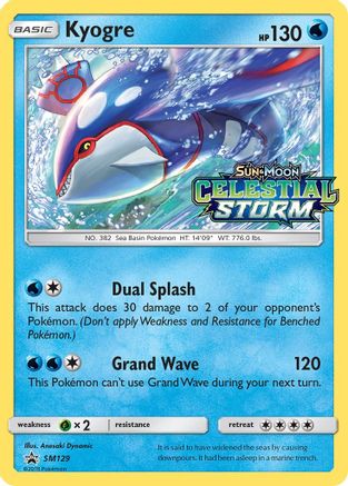Kyogre - SM129 (Prerelease) - Holofoil SM Promos - Promo