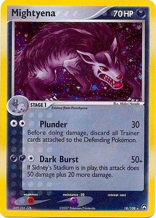 Mightyena - 18/108 (Cosmos Holo)/108 - Holofoil Deck Exclusives - Holo Rare