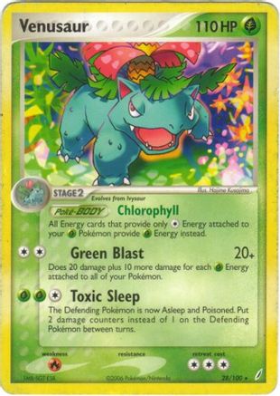 Venusaur - 28/100 (EX Crystal Guardians)/100 - Holofoil Deck Exclusives - Holo Rare