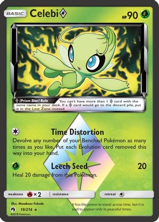 Celebi Prism Star 019 - Holofoil SM Lost Thunder - Prism Rare