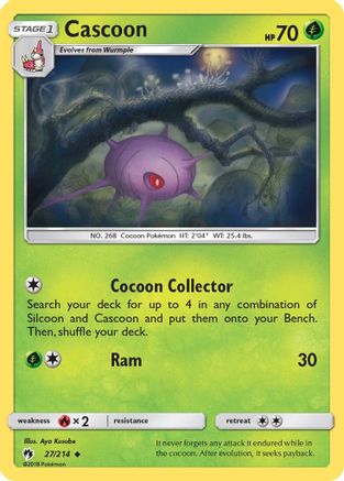 Cascoon/214 - Reverse Holofoil SM Lost Thunder - Uncommon