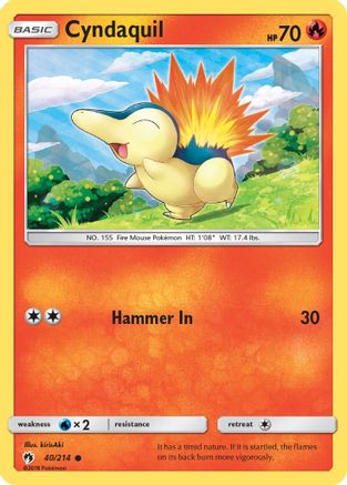 Cyndaquil (40) (40) 040 - Reverse Holofoil SM Lost Thunder - Common