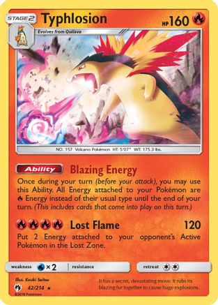 Typhlosion 042 - Reverse Holofoil SM Lost Thunder - Holo Rare