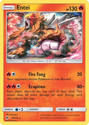 Entei - Reverse Holofoil SM Lost Thunder - Rare