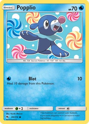 Popplio (65) (65) 065 - Reverse Holofoil SM Lost Thunder - Common