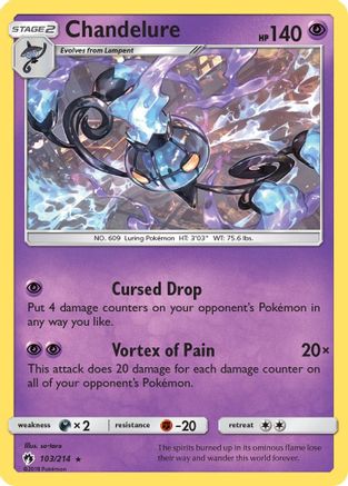 Chandelure 103 - Reverse Holofoil SM Lost Thunder - Holo Rare