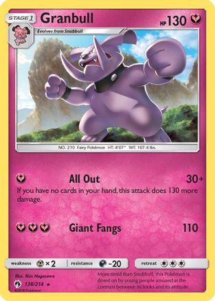 Granbull 138/214 - Reverse Holofoil SM Lost Thunder - Rare