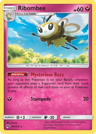 Ribombee 146/214 - Reverse Holofoil SM Lost Thunder - Rare
