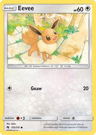 Eevee 155 - Reverse Holofoil SM Lost Thunder - Common