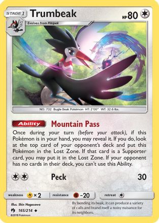 Trumbeak 165 - Reverse Holofoil SM Lost Thunder - Uncommon
