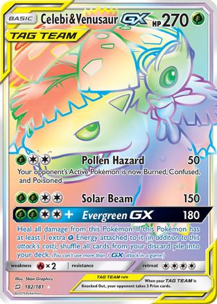 Celebi & Venusaur GX (Secret) - Holofoil SM Team Up - Secret Rare