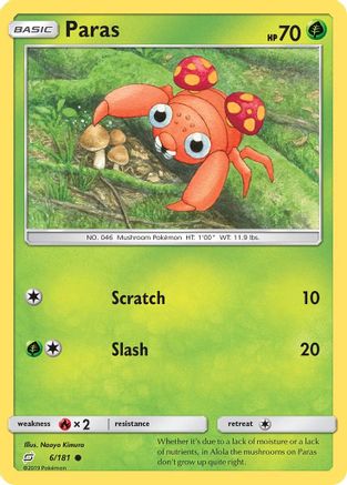 Paras 006/181 - Reverse Holofoil SM Team Up - Common