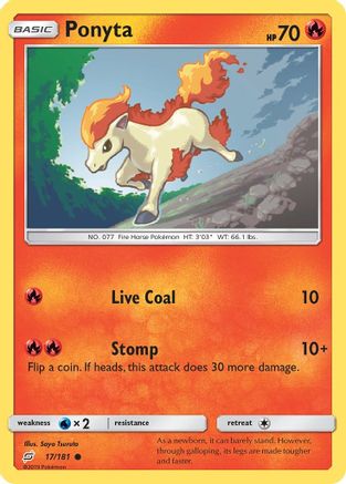 Ponyta 017 - Reverse Holofoil SM Team Up - Common