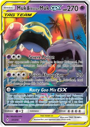 Muk & Alolan Muk GX 061 - Holofoil SM Unbroken Bonds - Ultra Rare
