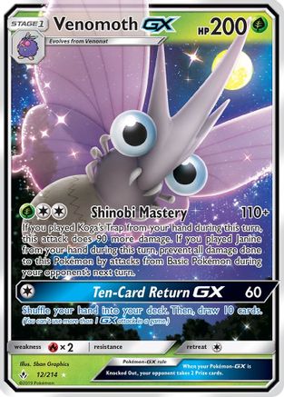Venomoth GX 012 - Holofoil SM Unbroken Bonds - Ultra Rare