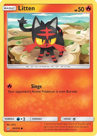 Litten (26) (26) 026 - Reverse Holofoil SM Unbroken Bonds - Common