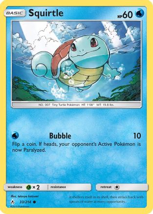 Squirtle 033 - Reverse Holofoil SM Unbroken Bonds - Common