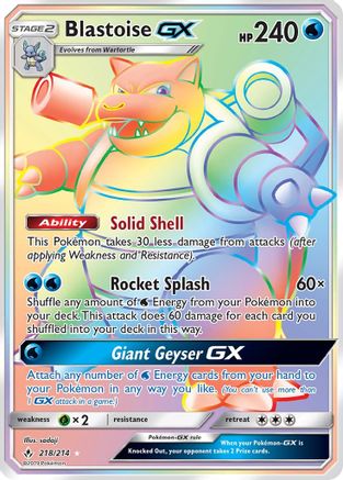 Blastoise GX (Secret) - Holofoil SM Unbroken Bonds - Secret Rare