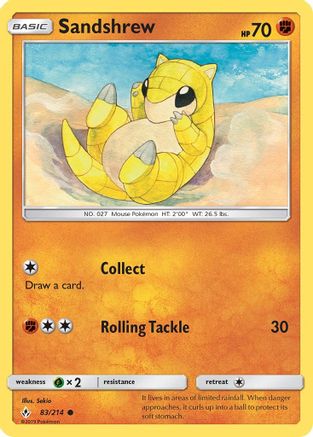 Sandshrew 083 - Reverse Holofoil SM Unbroken Bonds - Common